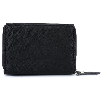 TAILIAN T6103-012 Cross Texture PU Leather Folding Wallet Zipper Pocket Women Cards Cash Holder Bag