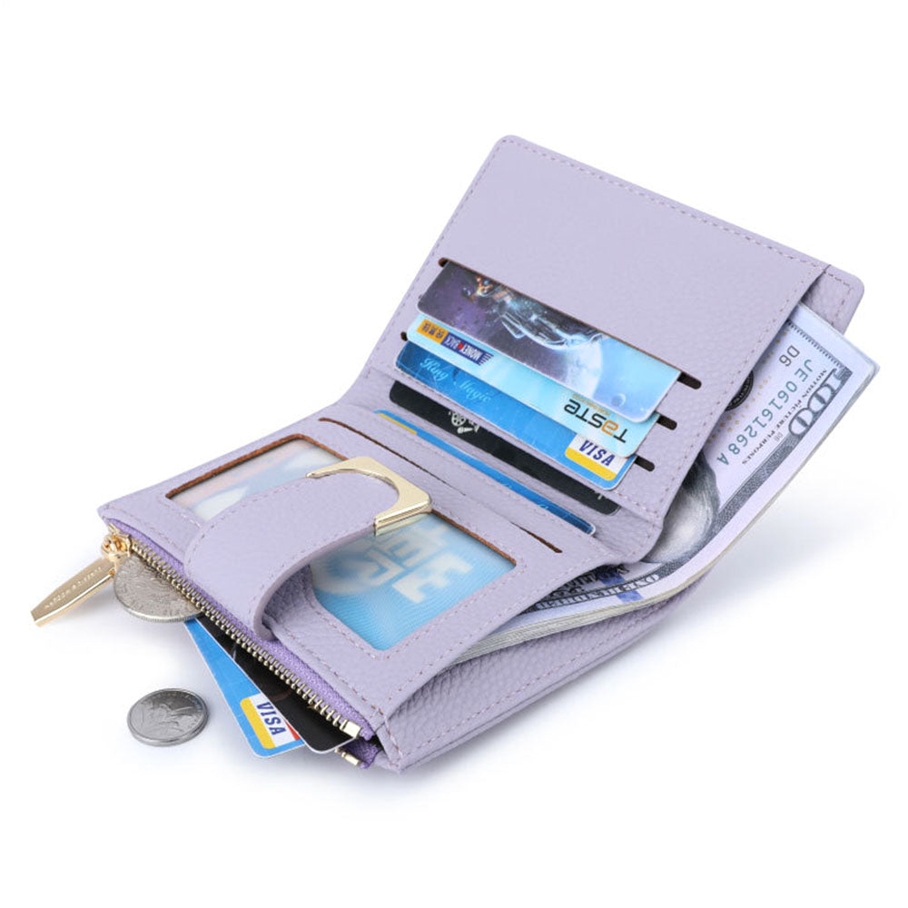 TAILIAN T2602-324 Litchi Texture PU Leather Women Short Wallet Cards Cash Holder with Zipper Pocket