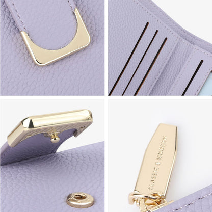 TAILIAN T2602-324 Litchi Texture PU Leather Women Short Wallet Cards Cash Holder with Zipper Pocket