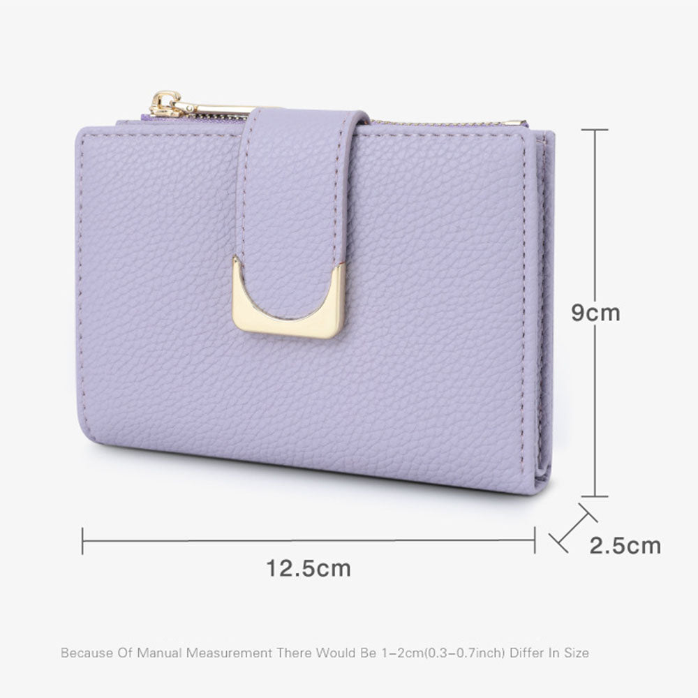 TAILIAN T2602-324 Litchi Texture PU Leather Women Short Wallet Cards Cash Holder with Zipper Pocket