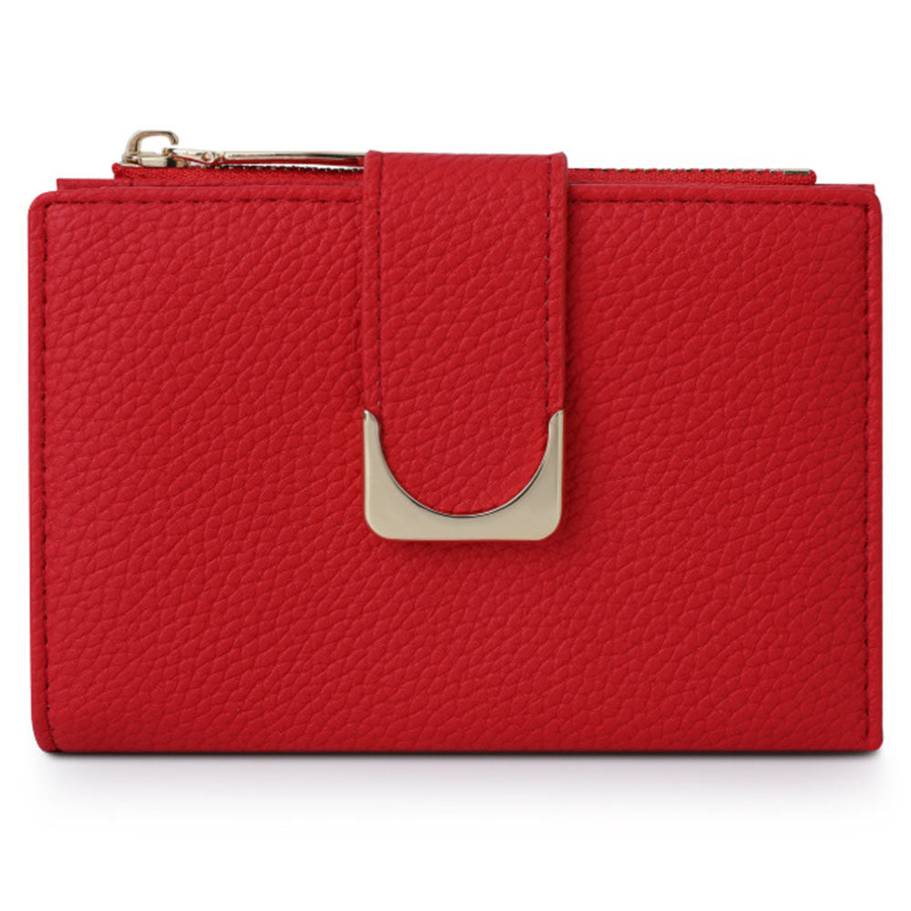 TAILIAN T2602-324 Litchi Texture PU Leather Women Short Wallet Cards Cash Holder with Zipper Pocket
