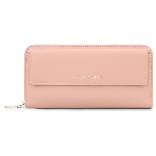 TAILIAN T9612-111 PU Leather Women Zipper Long Wallet Multiple Card Slots Phone Cash Holder Purse