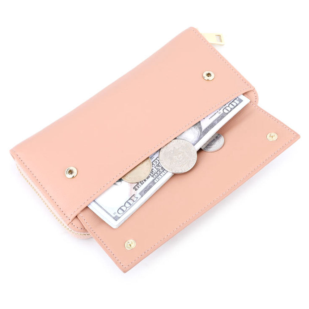 TAILIAN T9612-111 PU Leather Women Zipper Long Wallet Multiple Card Slots Phone Cash Holder Purse