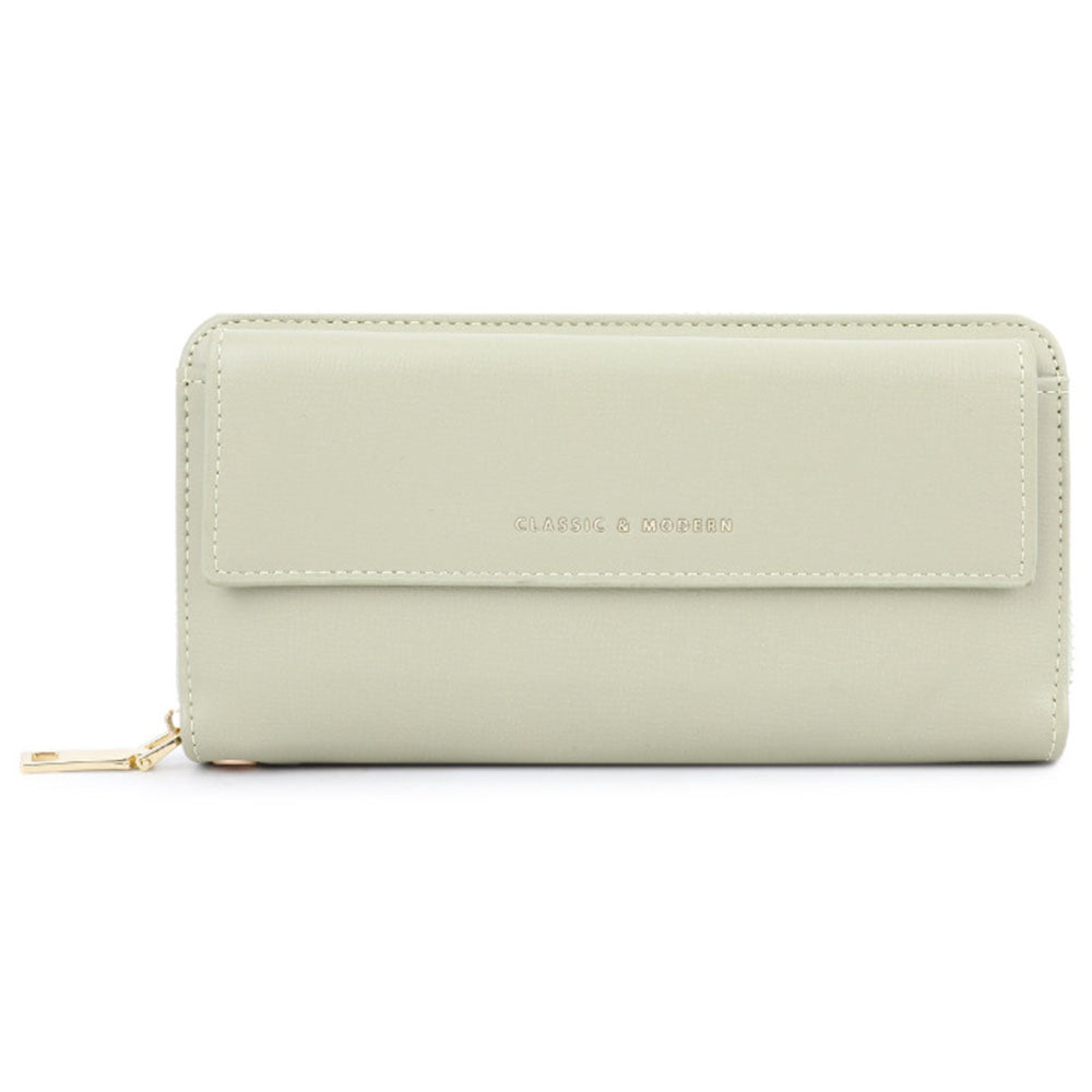 TAILIAN T9612-111 PU Leather Women Zipper Long Wallet Multiple Card Slots Phone Cash Holder Purse