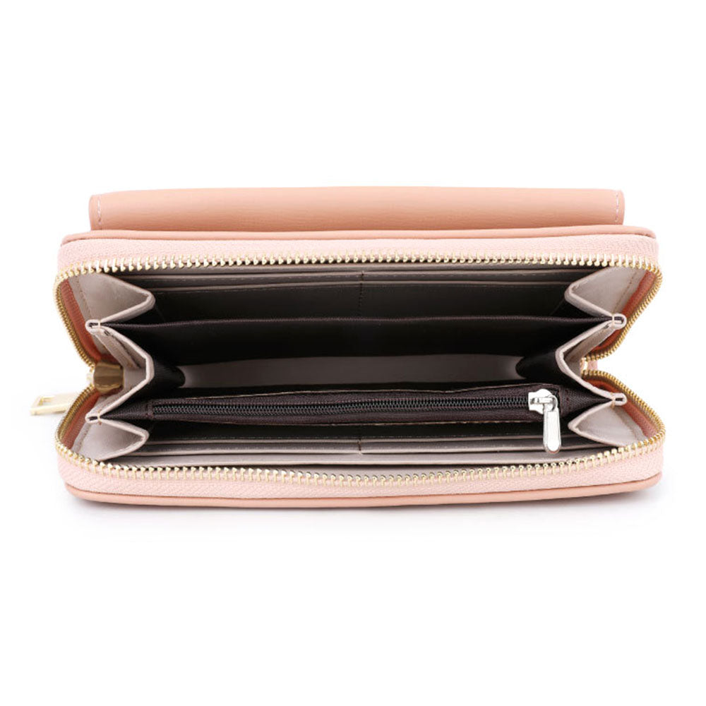 TAILIAN T9612-111 PU Leather Women Zipper Long Wallet Multiple Card Slots Phone Cash Holder Purse