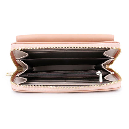 TAILIAN T9612-111 PU Leather Women Zipper Long Wallet Multiple Card Slots Phone Cash Holder Purse