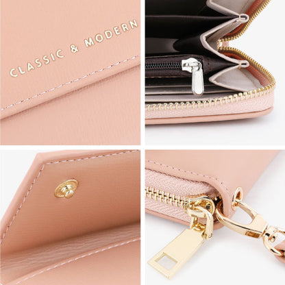 TAILIAN T9612-111 PU Leather Women Zipper Long Wallet Multiple Card Slots Phone Cash Holder Purse