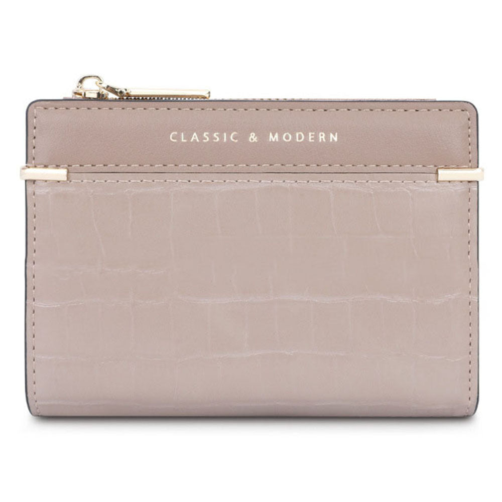 TAILIAN T2602-279 Crocodile Texture PU Leather Women Bi-fold Short Wallet Cards Cash Holder Bag