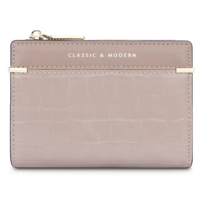 TAILIAN T2602-279 Crocodile Texture PU Leather Women Bi-fold Short Wallet Cards Cash Holder Bag
