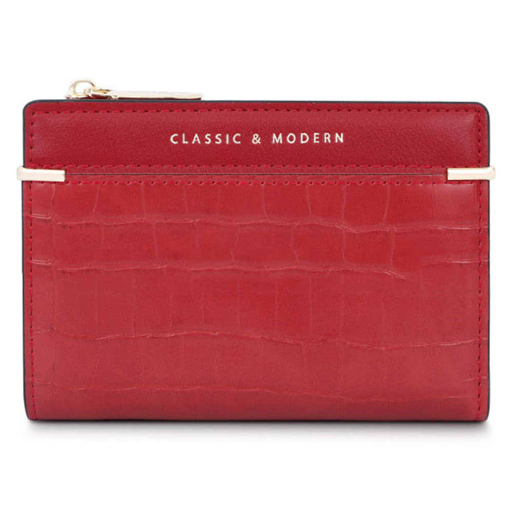 TAILIAN T2602-279 Crocodile Texture PU Leather Women Bi-fold Short Wallet Cards Cash Holder Bag