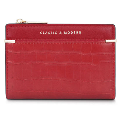 TAILIAN T2602-279 Crocodile Texture PU Leather Women Bi-fold Short Wallet Cards Cash Holder Bag