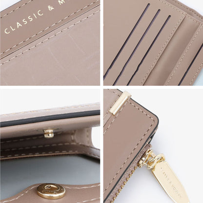 TAILIAN T2602-279 Crocodile Texture PU Leather Women Bi-fold Short Wallet Cards Cash Holder Bag