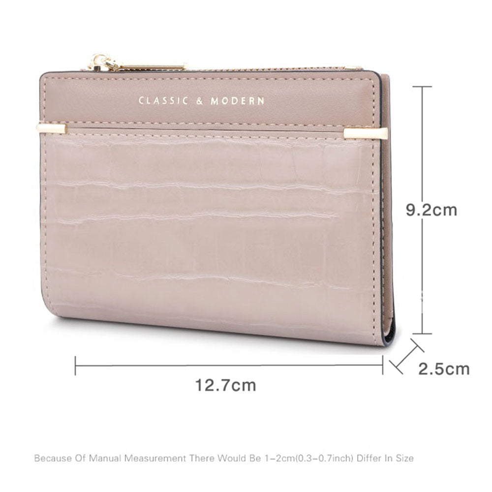 TAILIAN T2602-279 Crocodile Texture PU Leather Women Bi-fold Short Wallet Cards Cash Holder Bag