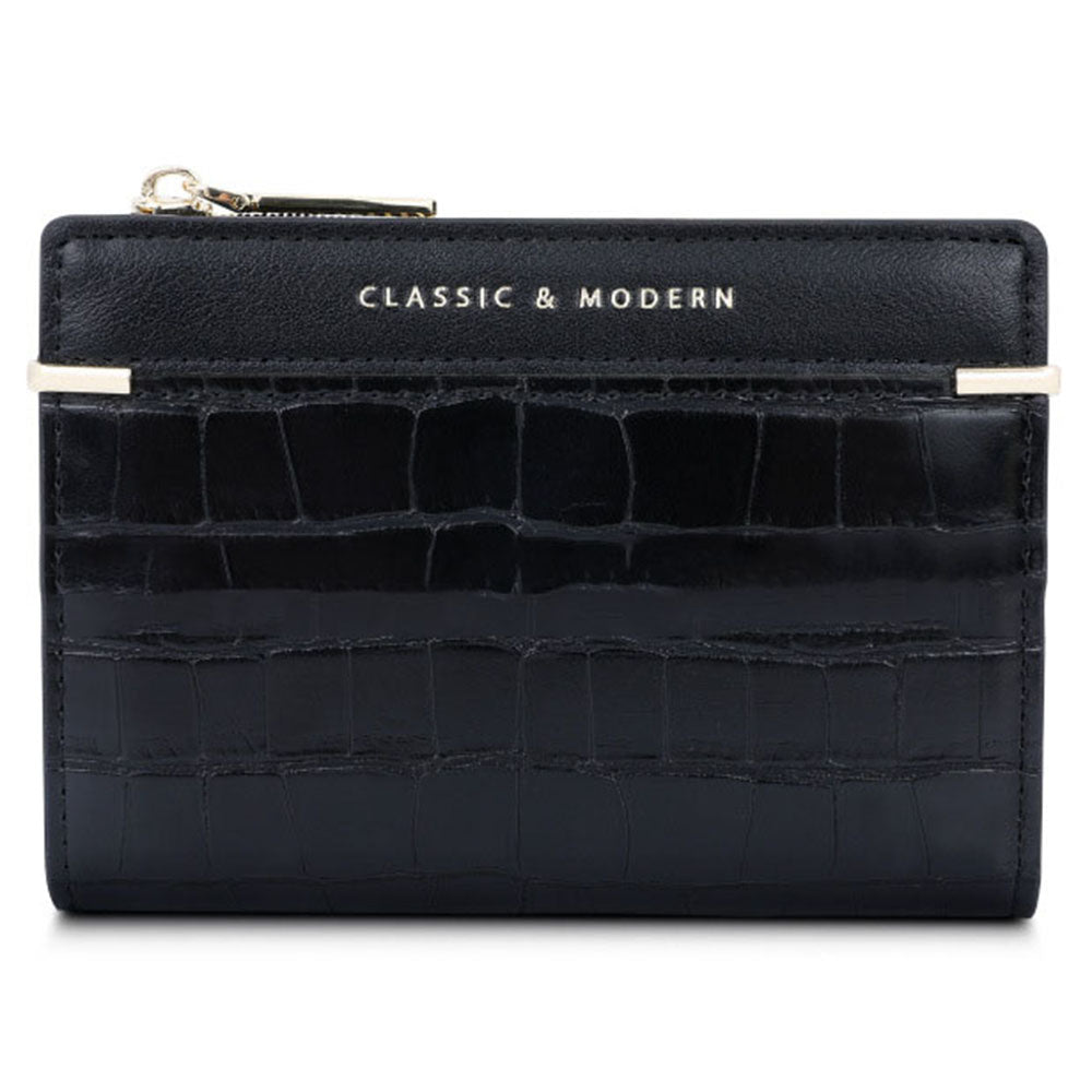 TAILIAN T2602-279 Crocodile Texture PU Leather Women Bi-fold Short Wallet Cards Cash Holder Bag