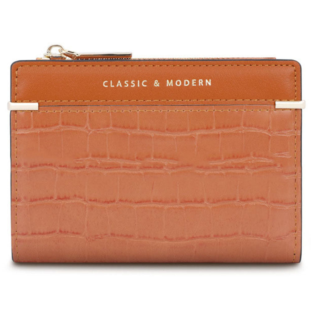 TAILIAN T2602-279 Crocodile Texture PU Leather Women Bi-fold Short Wallet Cards Cash Holder Bag