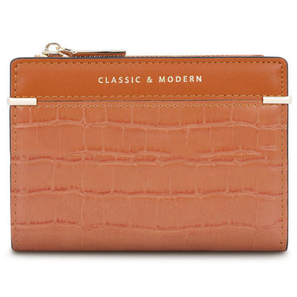 TAILIAN T2602-279 Crocodile Texture PU Leather Women Bi-fold Short Wallet Cards Cash Holder Bag