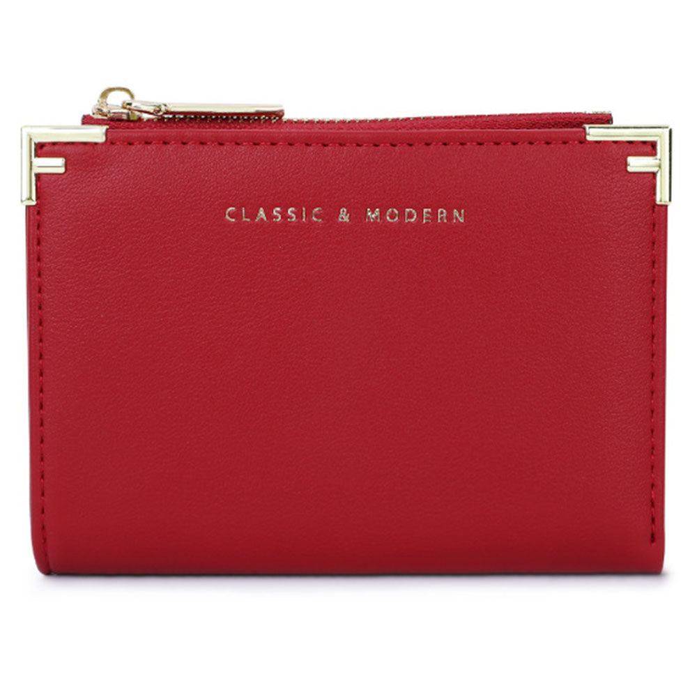 TAILIAN T2602-224 Women Bi-fold Short Wallet Ultra Slim PU Leather Cards Cash Holder Bag