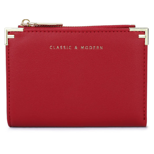 TAILIAN T2602-224 Women Bi-fold Short Wallet Ultra Slim PU Leather Cards Cash Holder Bag