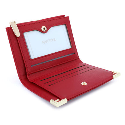 TAILIAN T2602-224 Women Bi-fold Short Wallet Ultra Slim PU Leather Cards Cash Holder Bag
