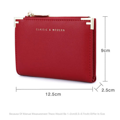 TAILIAN T2602-224 Women Bi-fold Short Wallet Ultra Slim PU Leather Cards Cash Holder Bag
