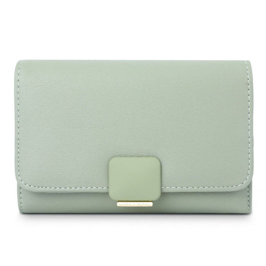 TAILIAN T6223-008 PU Leather Folding Short Wallet Women Cards Cash Holder Bag with Zipper Pocket