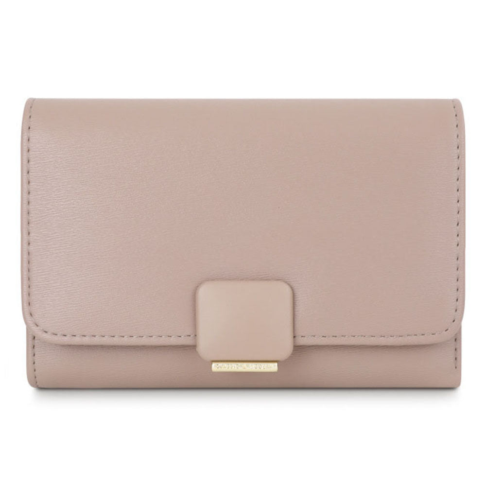 Green TAILIAN T6223 008 PU Leather Folding Short Wallet Women Cards Cash Holder Bag with Zipper Pocket