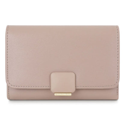 TAILIAN T6223-008 PU Leather Folding Short Wallet Women Cards Cash Holder Bag with Zipper Pocket