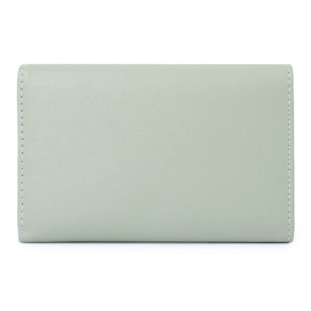 TAILIAN T6223-008 PU Leather Folding Short Wallet Women Cards Cash Holder Bag with Zipper Pocket