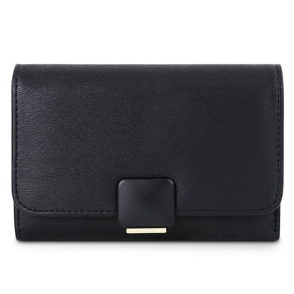 TAILIAN T6223-008 PU Leather Folding Short Wallet Women Cards Cash Holder Bag with Zipper Pocket