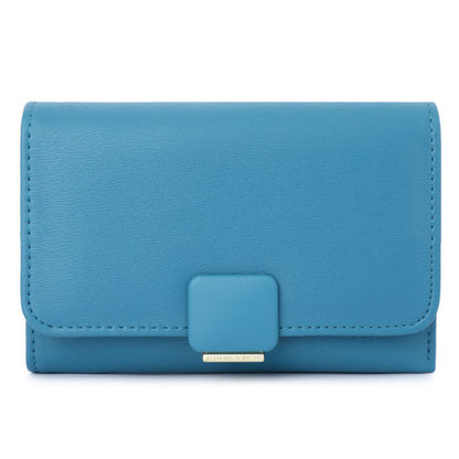 TAILIAN T6223-008 PU Leather Folding Short Wallet Women Cards Cash Holder Bag with Zipper Pocket