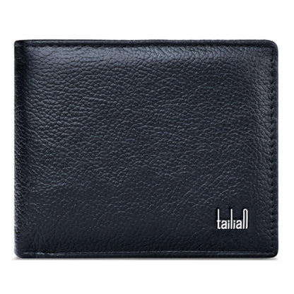 TAILIAN T123-H33-BE Business Men Multiple Card Slots Cowhide Leather Short Wallet