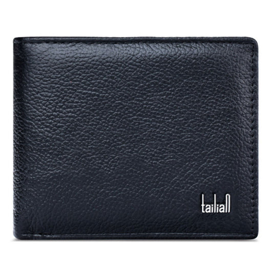 TAILIAN T123-H33-BE Business Men Multiple Card Slots Cowhide Leather Short Wallet