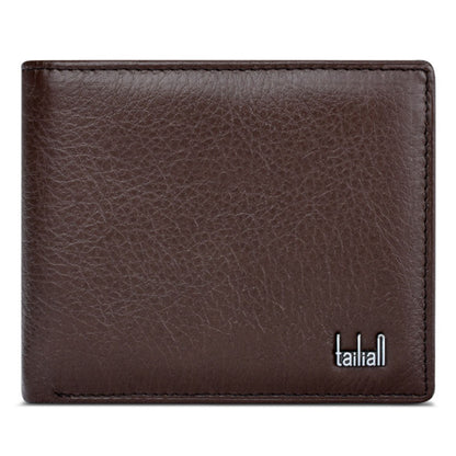 TAILIAN T123-H33-BE Business Men Multiple Card Slots Cowhide Leather Short Wallet