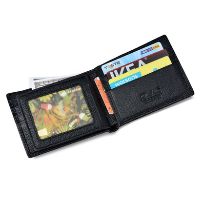 TAILIAN T123-H33-BE Business Men Multiple Card Slots Cowhide Leather Short Wallet