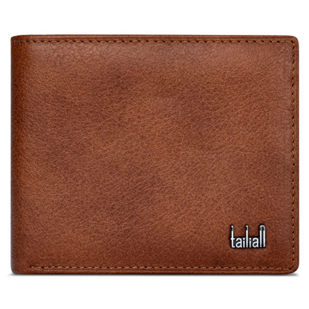 TAILIAN T123-H33-BE Business Men Multiple Card Slots Cowhide Leather Short Wallet