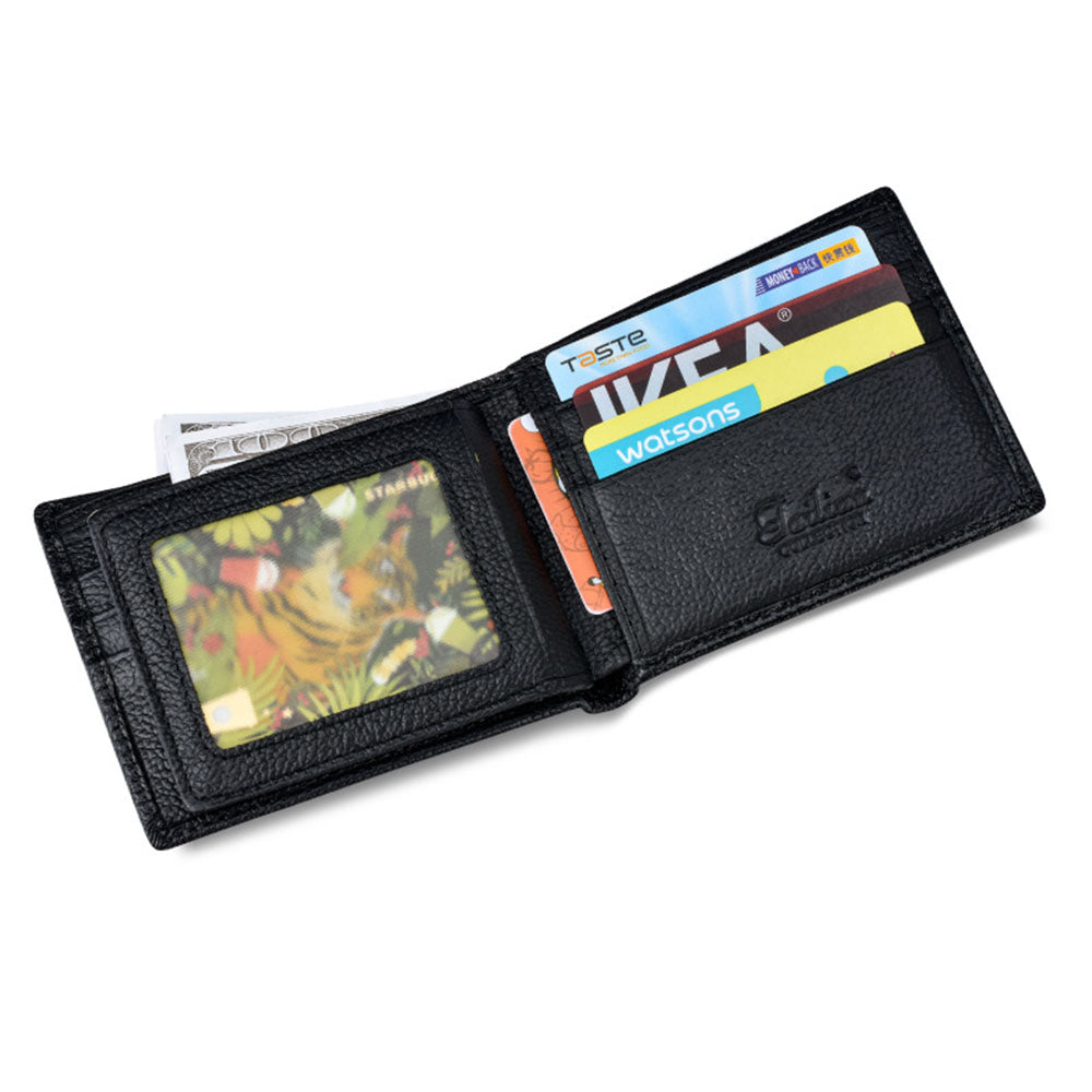 TAILIAN T123-H33-BE Business Men Multiple Card Slots Cowhide Leather Short Wallet