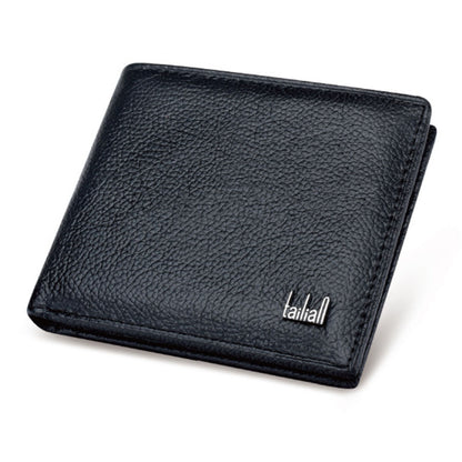 TAILIAN T123-H33-BE Business Men Multiple Card Slots Cowhide Leather Short Wallet