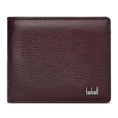 TAILIAN T123-H33-BE Business Men Multiple Card Slots Cowhide Leather Short Wallet