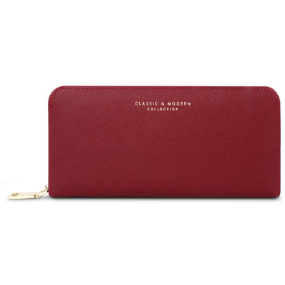 TAILIAN T9612-042 Cross Texture PU Leather Cellphone Clutch Women Zipper Long Wallet