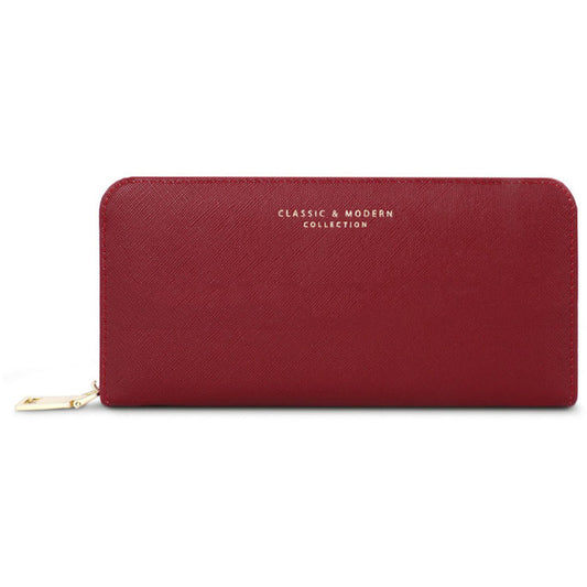 TAILIAN T9612-042 Cross Texture PU Leather Cellphone Clutch Women Zipper Long Wallet