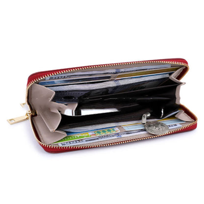 TAILIAN T9612-042 Cross Texture PU Leather Cellphone Clutch Women Zipper Long Wallet