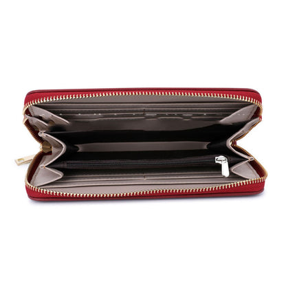 TAILIAN T9612-042 Cross Texture PU Leather Cellphone Clutch Women Zipper Long Wallet
