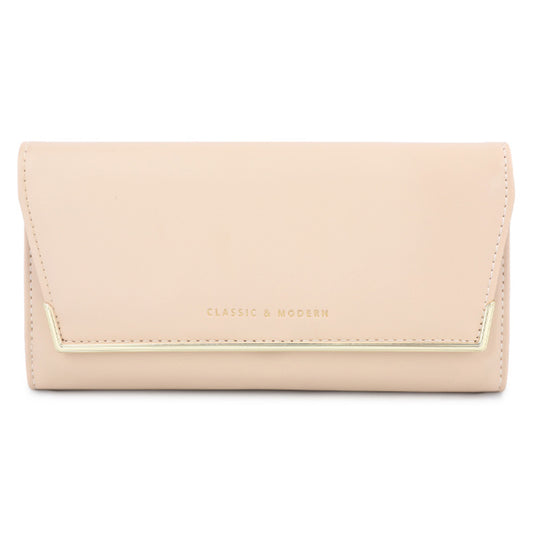 TAILIAN T3620-002 Pure Color PU Leather Long Wallet Multiple Card Slots Storage Pouch Clutch Bag Billfold for Women