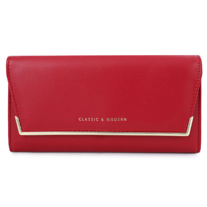 TAILIAN T3620-002 Pure Color PU Leather Long Wallet Multiple Card Slots Storage Pouch Clutch Bag Billfold for Women