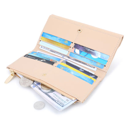 TAILIAN T3620-002 Pure Color PU Leather Long Wallet Multiple Card Slots Storage Pouch Clutch Bag Billfold for Women