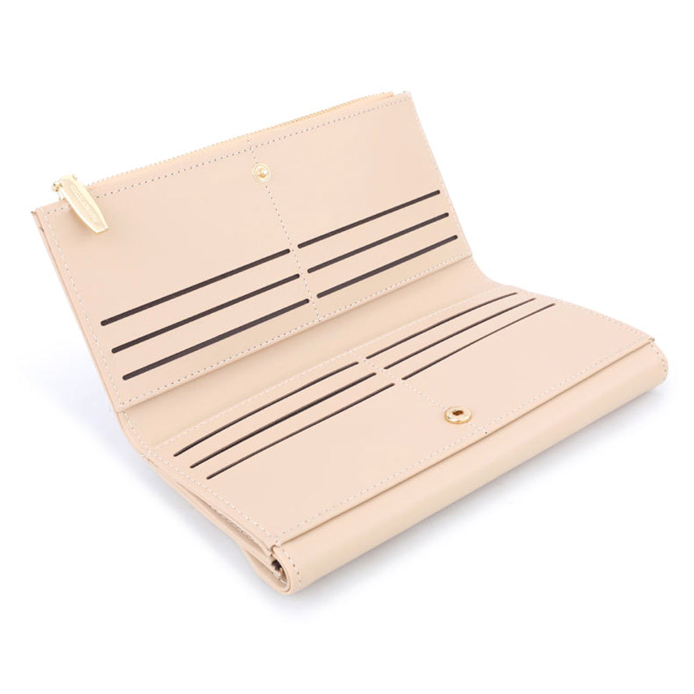 TAILIAN T3620-002 Pure Color PU Leather Long Wallet Multiple Card Slots Storage Pouch Clutch Bag Billfold for Women