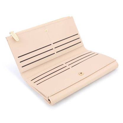 TAILIAN T3620-002 Pure Color PU Leather Long Wallet Multiple Card Slots Storage Pouch Clutch Bag Billfold for Women