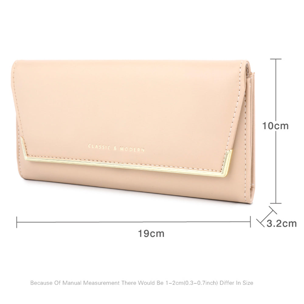 TAILIAN T3620-002 Pure Color PU Leather Long Wallet Multiple Card Slots Storage Pouch Clutch Bag Billfold for Women
