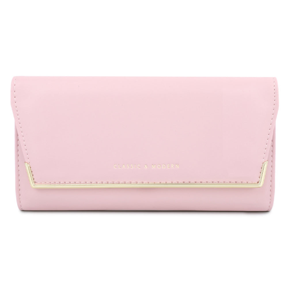 TAILIAN T3620-002 Pure Color PU Leather Long Wallet Multiple Card Slots Storage Pouch Clutch Bag Billfold for Women