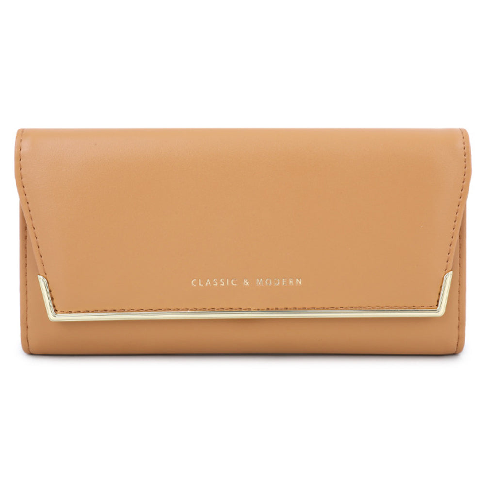 TAILIAN T3620-002 Pure Color PU Leather Long Wallet Multiple Card Slots Storage Pouch Clutch Bag Billfold for Women